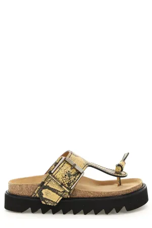 Acne Studios Snake-Printed Platform Thong Sandals