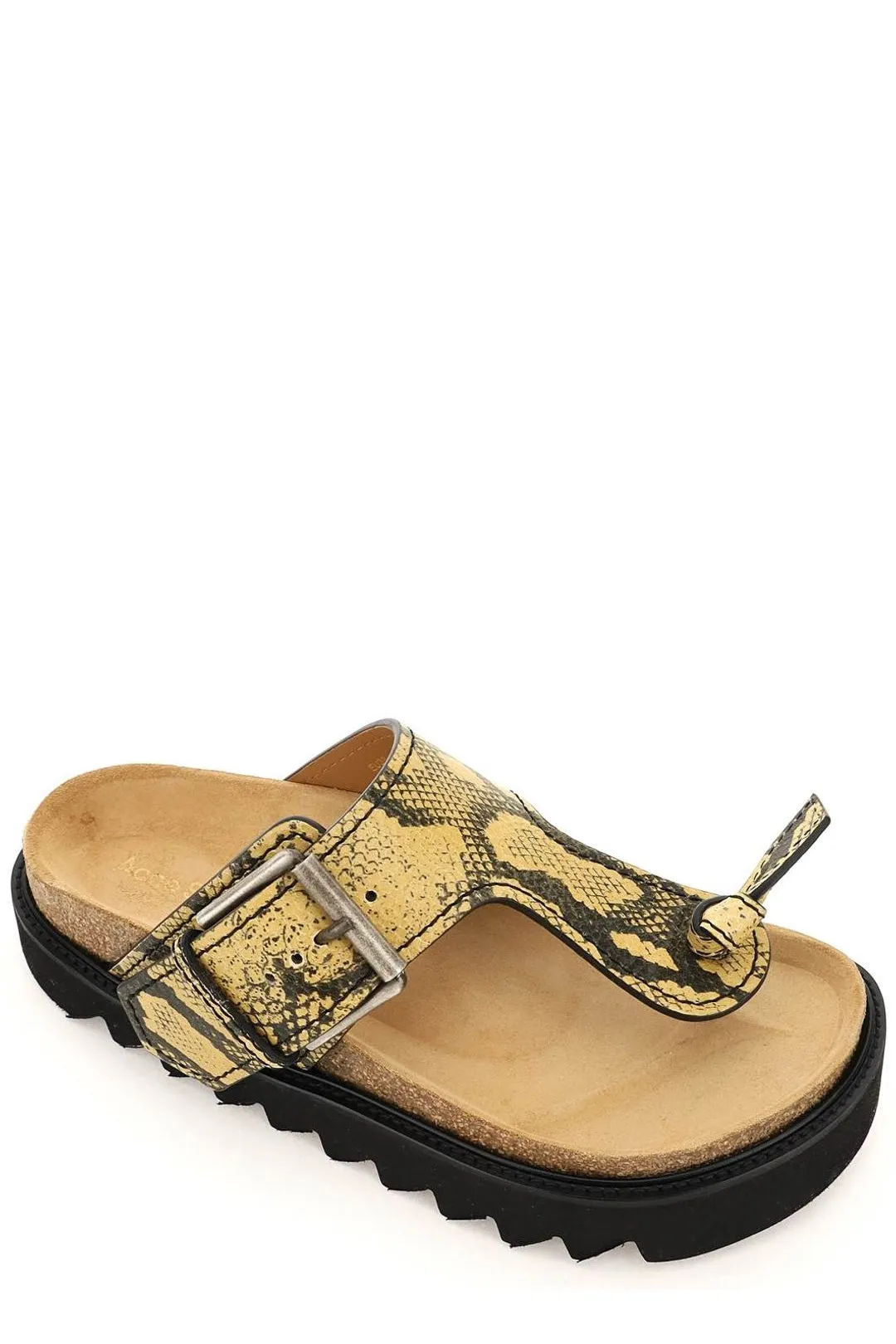Acne Studios Snake-Printed Platform Thong Sandals