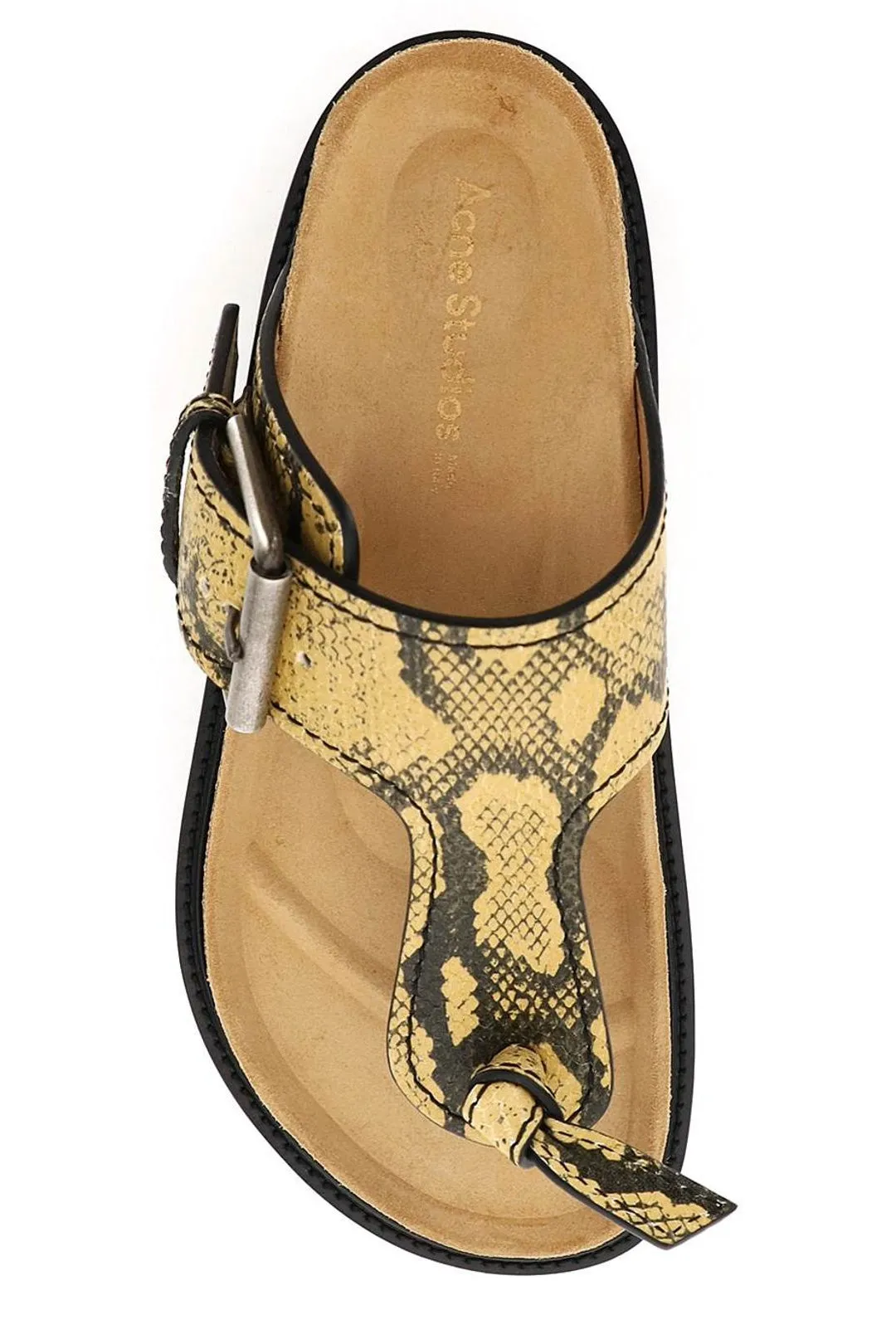 Acne Studios Snake-Printed Platform Thong Sandals