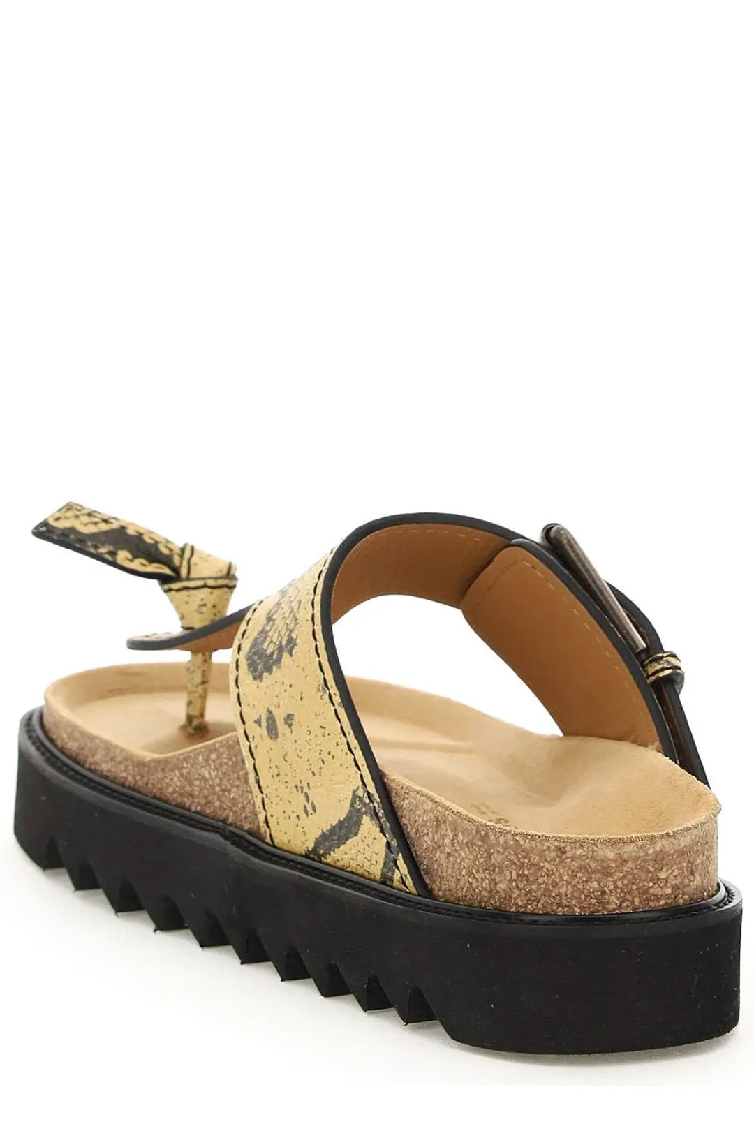 Acne Studios Snake-Printed Platform Thong Sandals