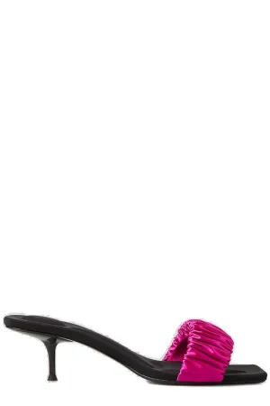 Alexander Wang Jessie Scrunchie Kitten Heel Mules