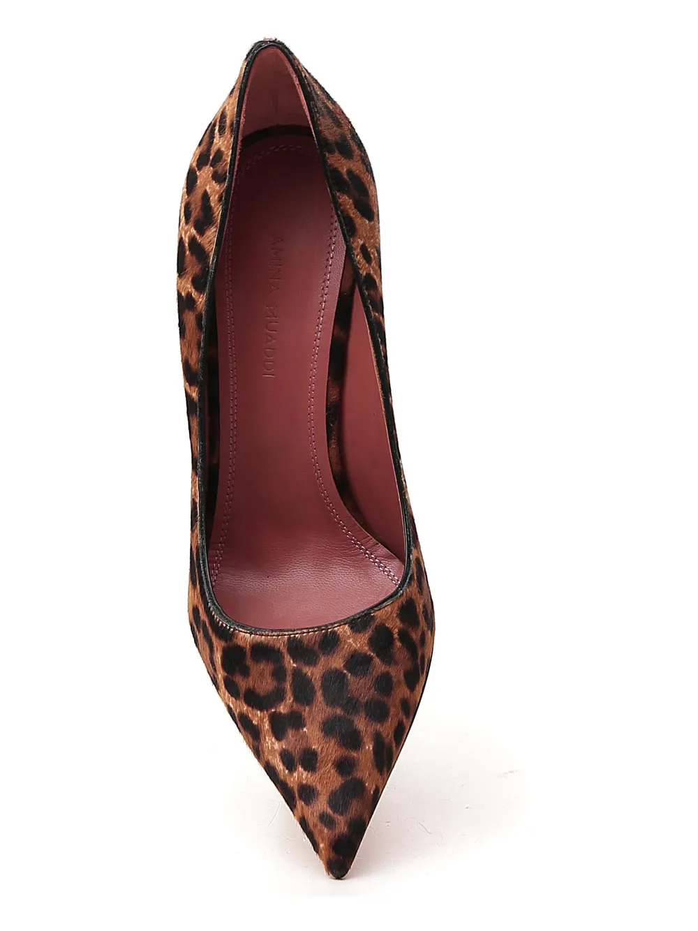 Amina Muaddi Ami Leopard Print Pumps