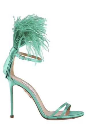 Aquazurra Concerto Feather Embellished Heel Sandals