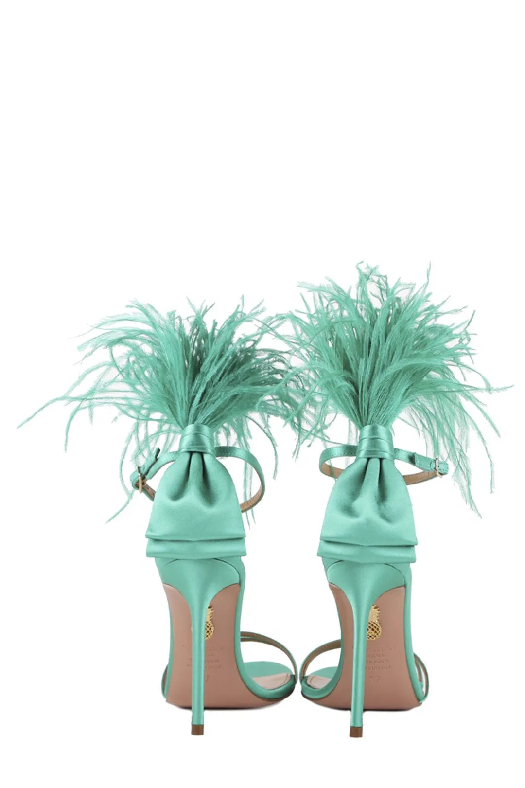 Aquazurra Concerto Feather Embellished Heel Sandals