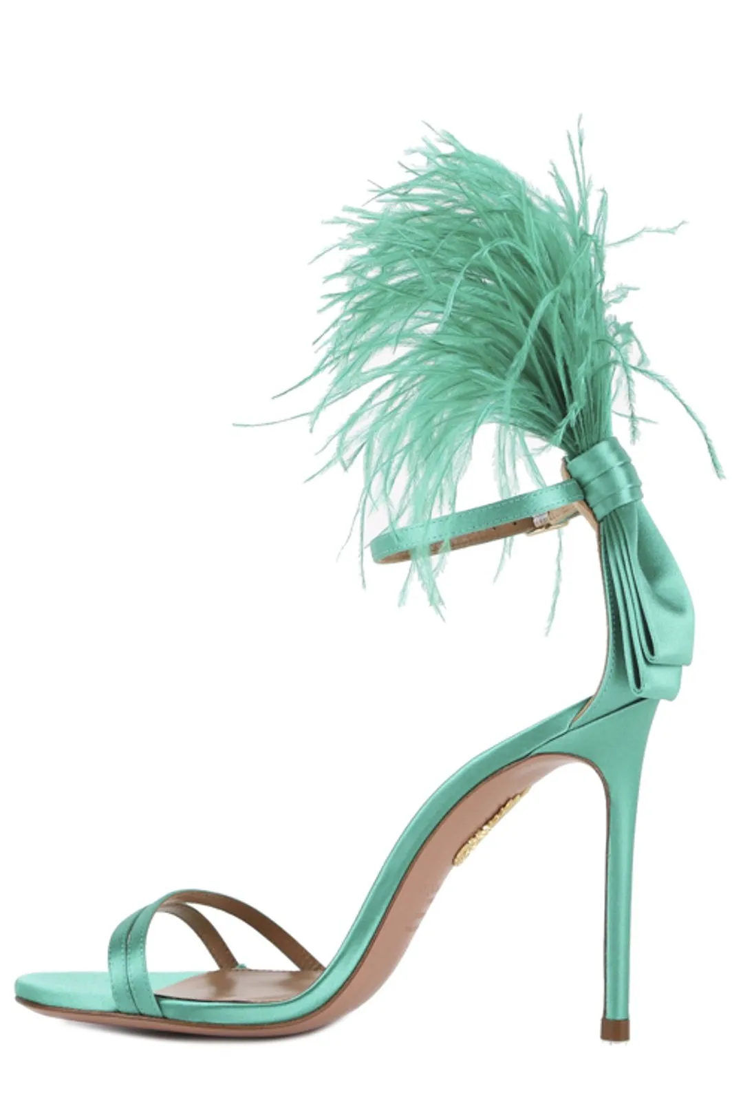 Aquazurra Concerto Feather Embellished Heel Sandals