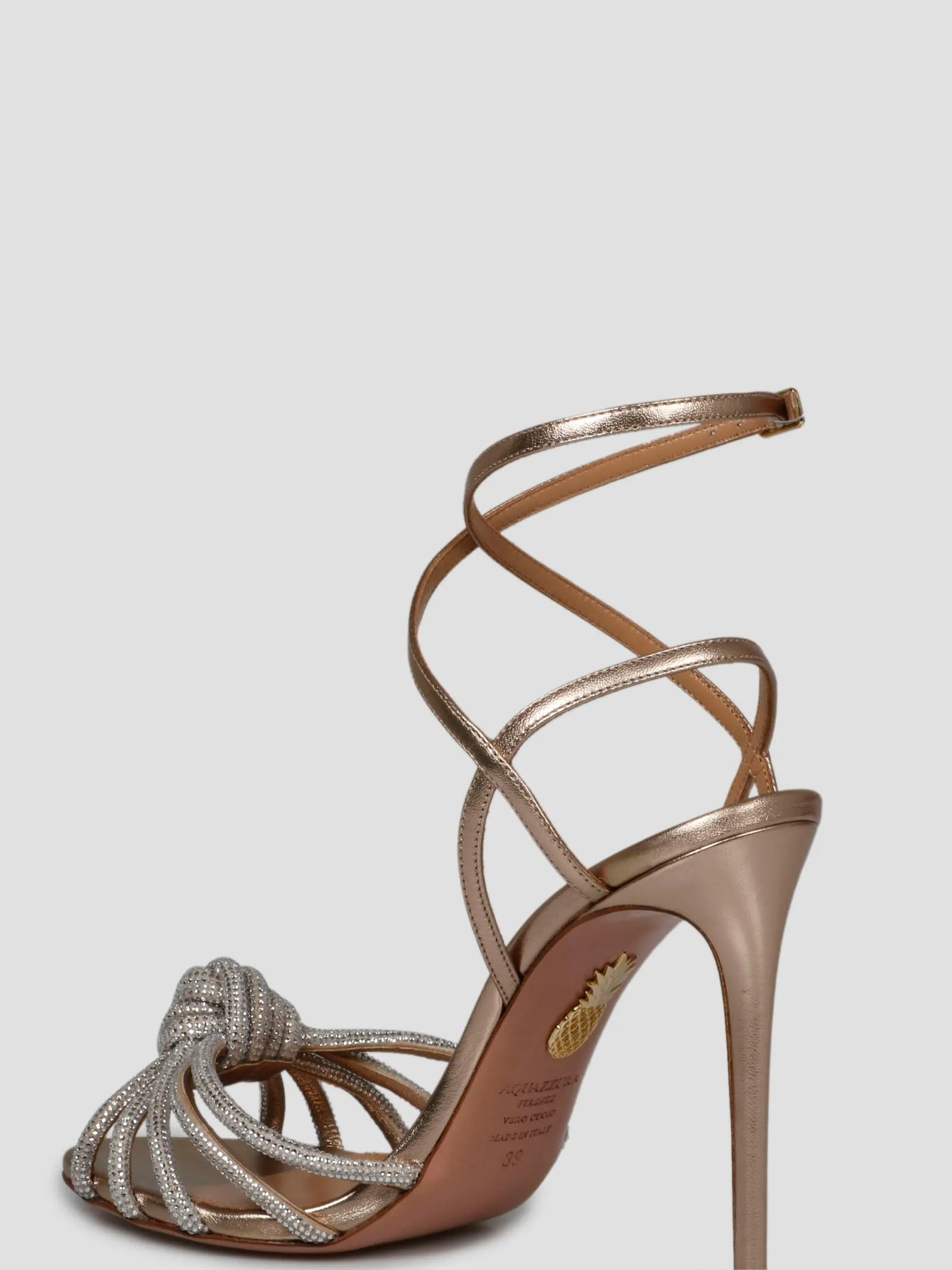 Aquazzura Embellished Open Toe Slingback Sandals