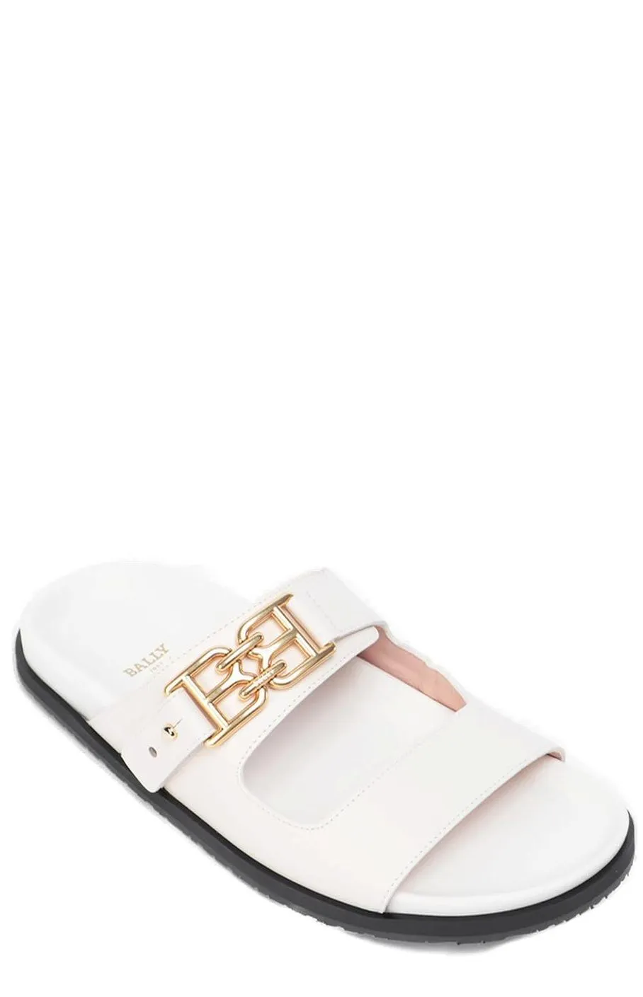 Bally Logo Plaque Strapped Slides