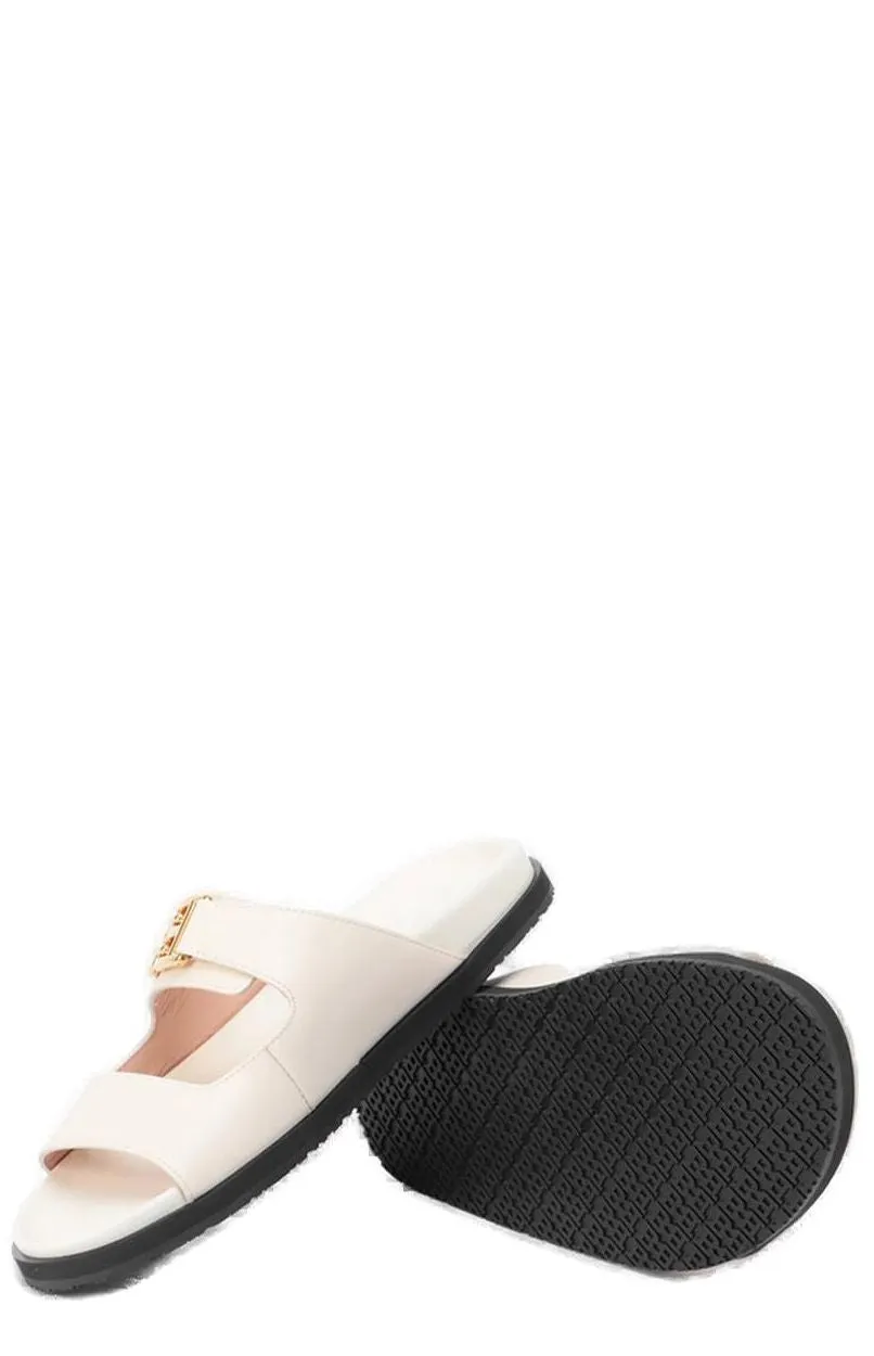Bally Logo Plaque Strapped Slides