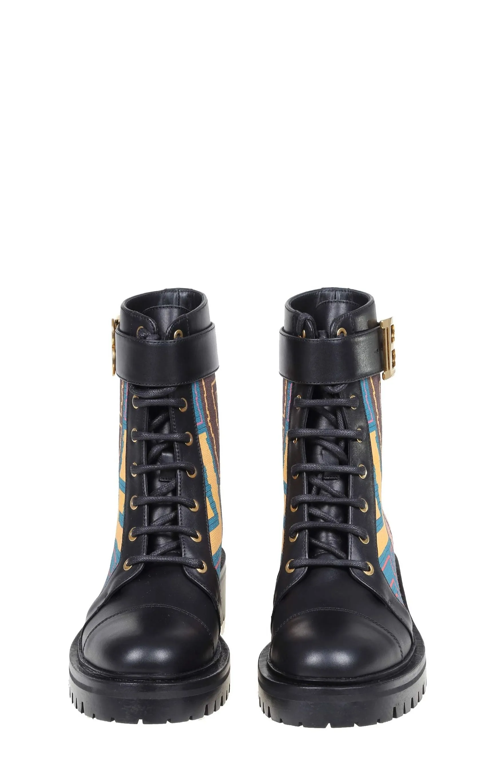 Balmain Monogram Needlepoint Ranger Romy Ankle Boots