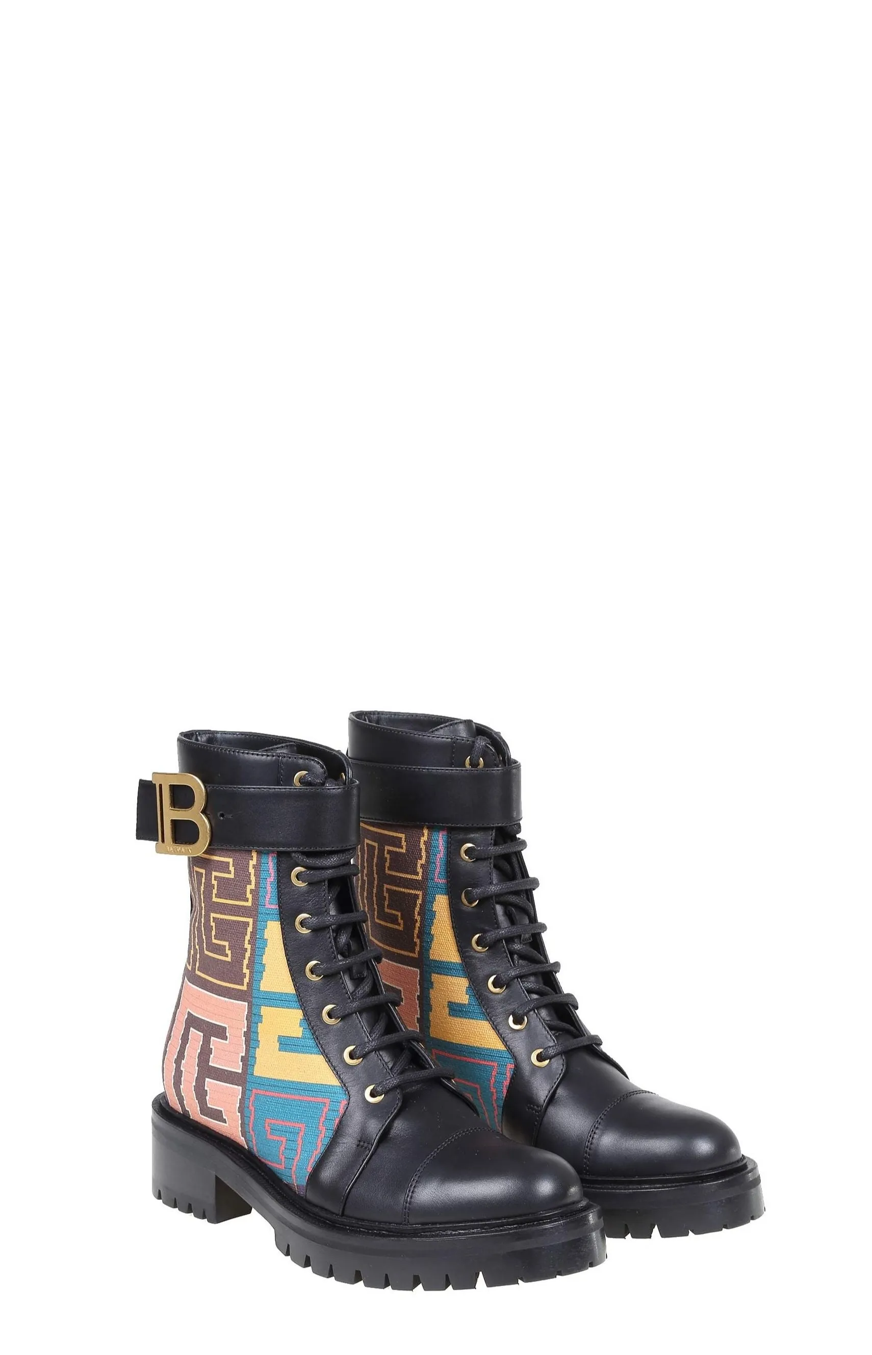 Balmain Monogram Needlepoint Ranger Romy Ankle Boots