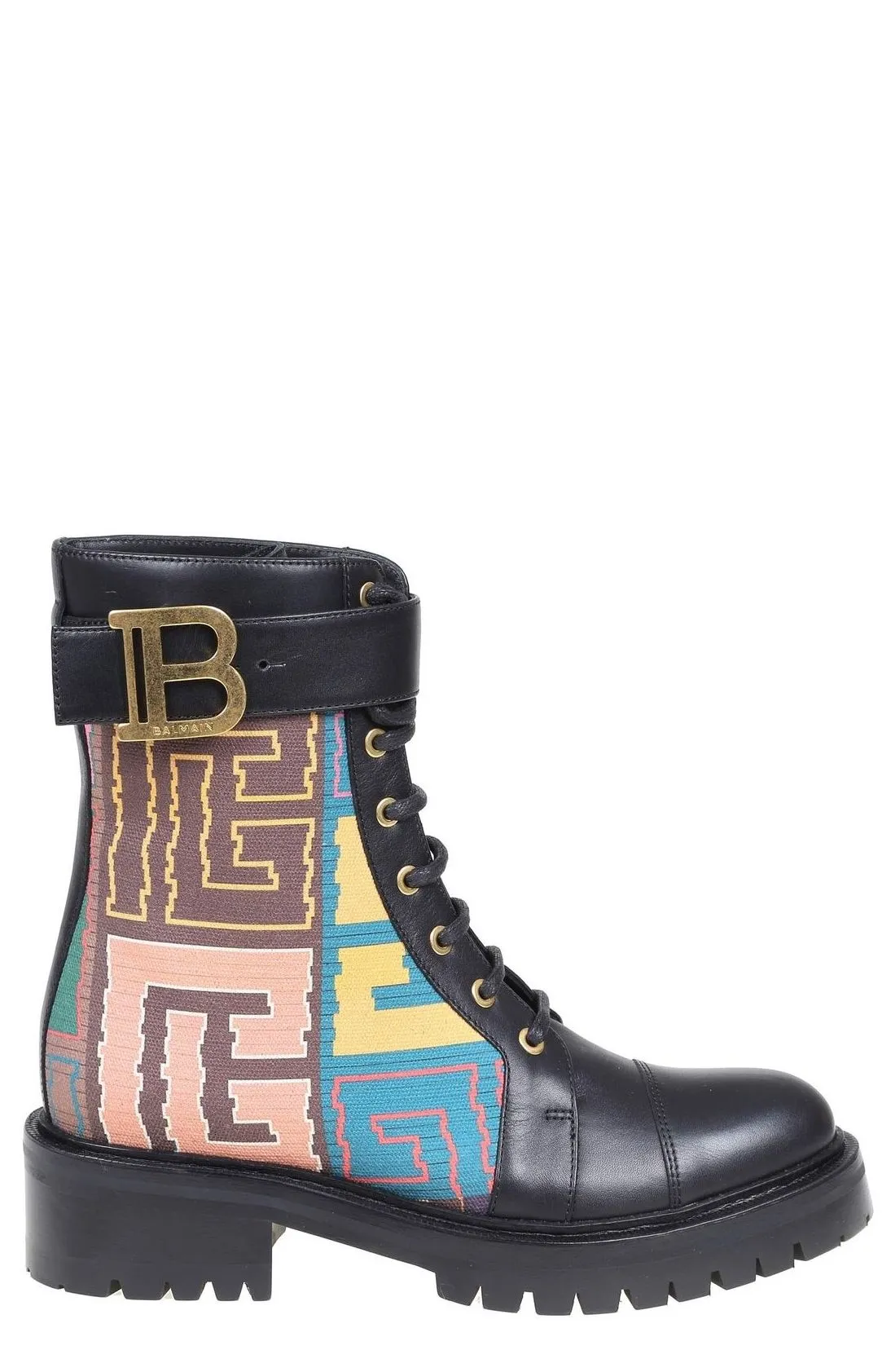 Balmain Monogram Needlepoint Ranger Romy Ankle Boots