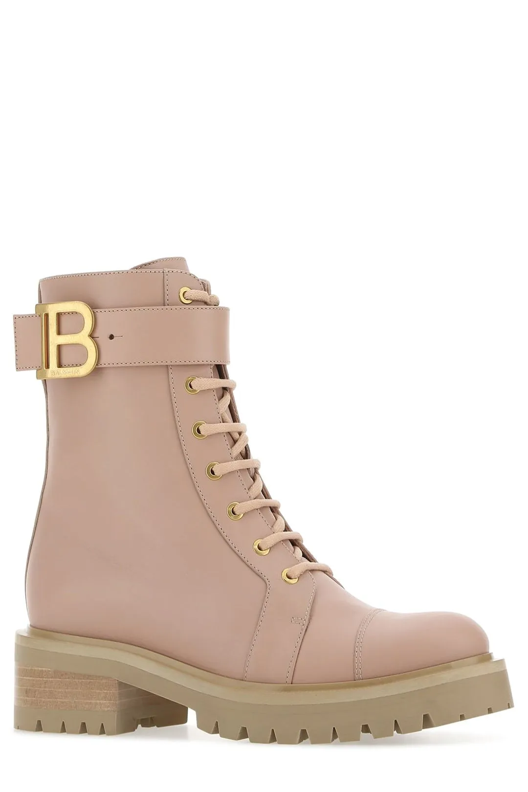 Balmain Ranger B-Logo Detailed Lace Up Boots