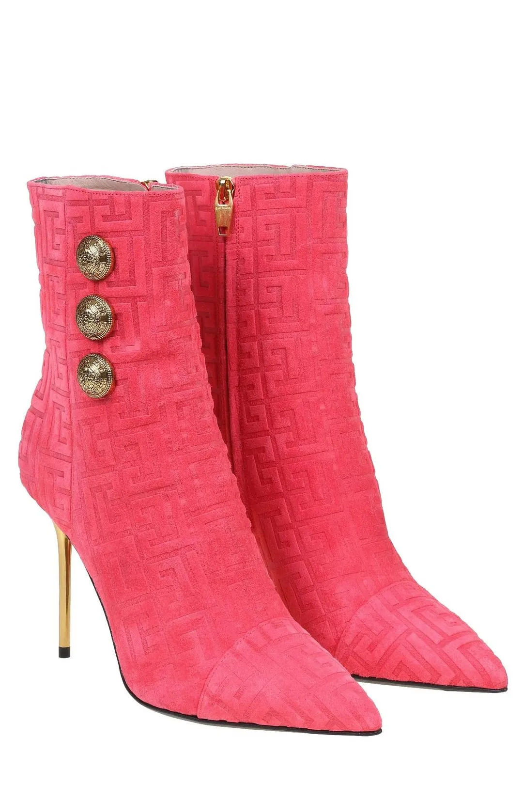 Balmain Roni Monogram Button-Detailed Ankle Boots