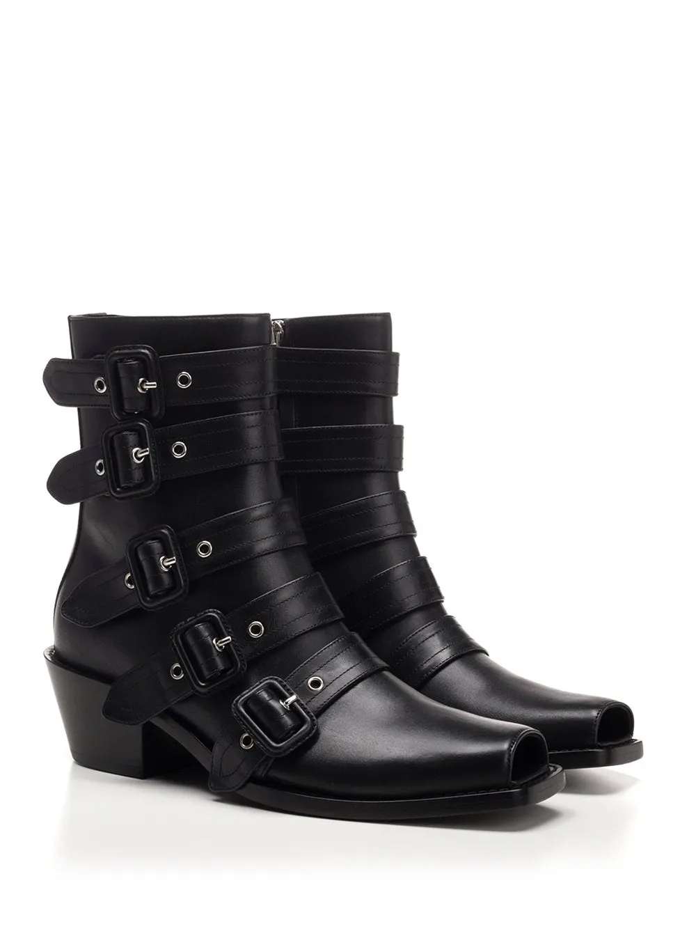 Burberry Buckled Detail Ankle Boots