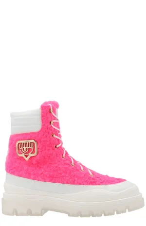 Chiara Ferragni Eyelike Logo Plaque Hiking Boots