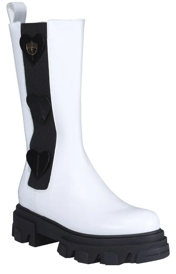 Chiara Ferragni Heart Logo Combat Boots