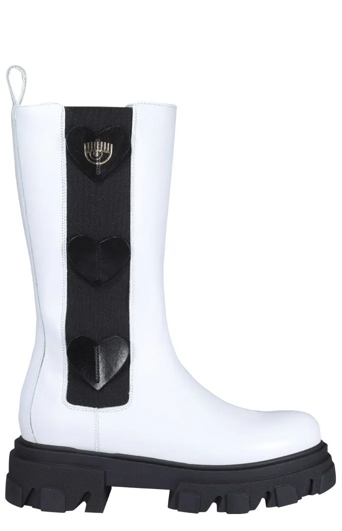 Chiara Ferragni Heart Logo Combat Boots