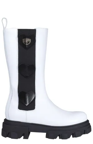 Chiara Ferragni Heart Logo Combat Boots
