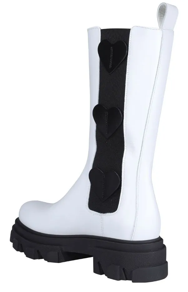 Chiara Ferragni Heart Logo Combat Boots