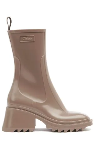 Chlo Betty Rain Logo Embossed Zipped Boots