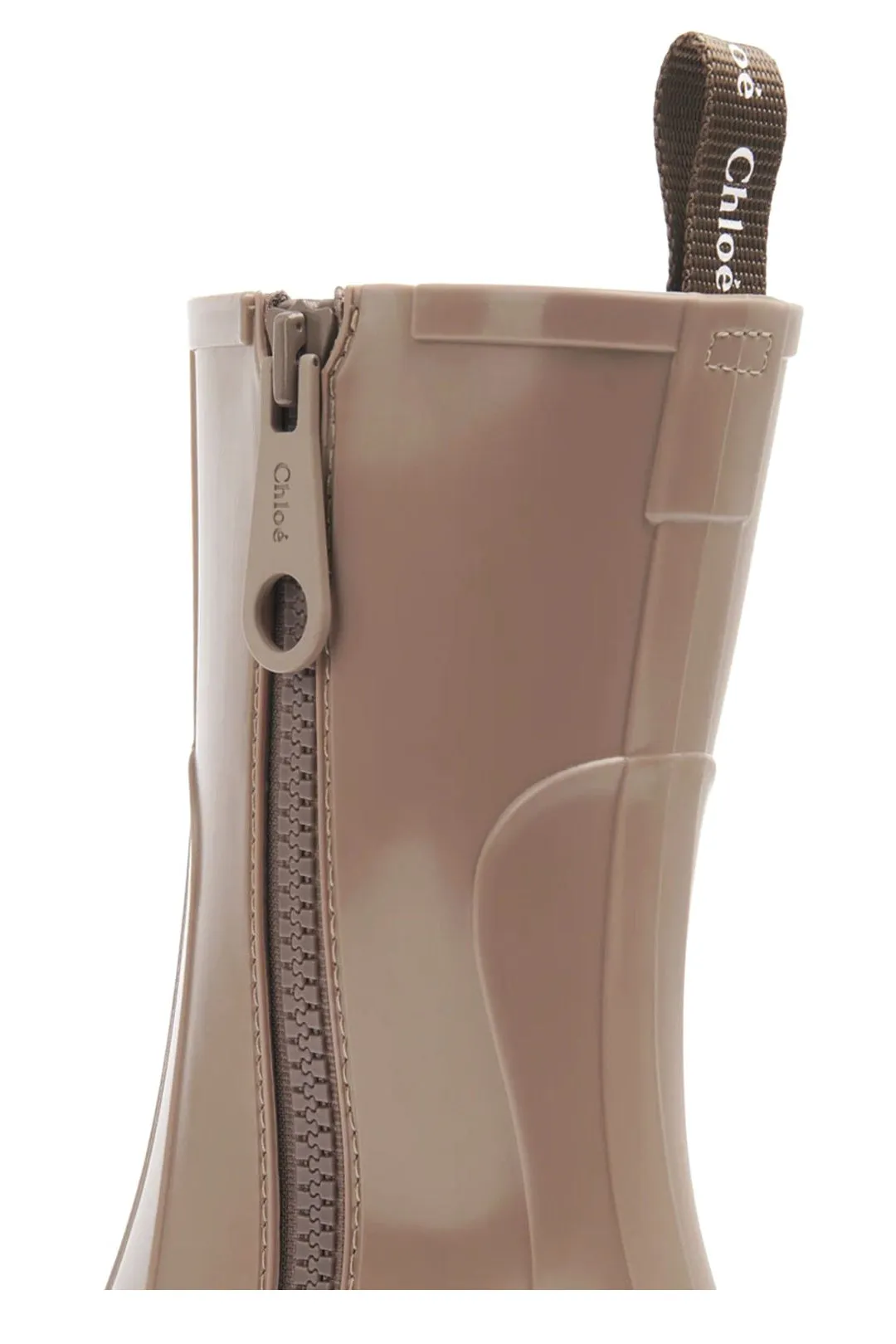 Chlo Betty Rain Logo Embossed Zipped Boots