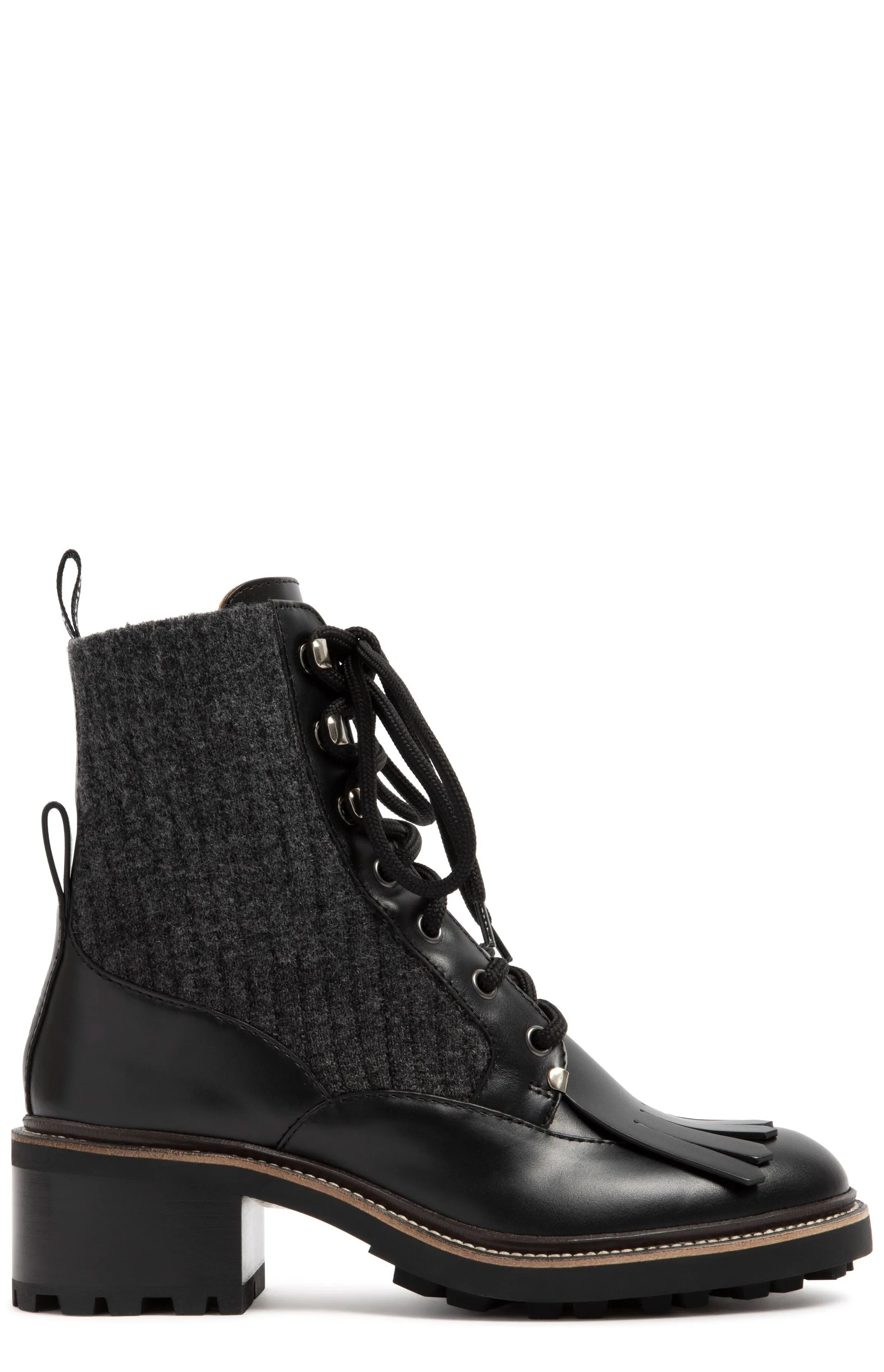 Chlo Panelled Lace-Up Ankle Boots