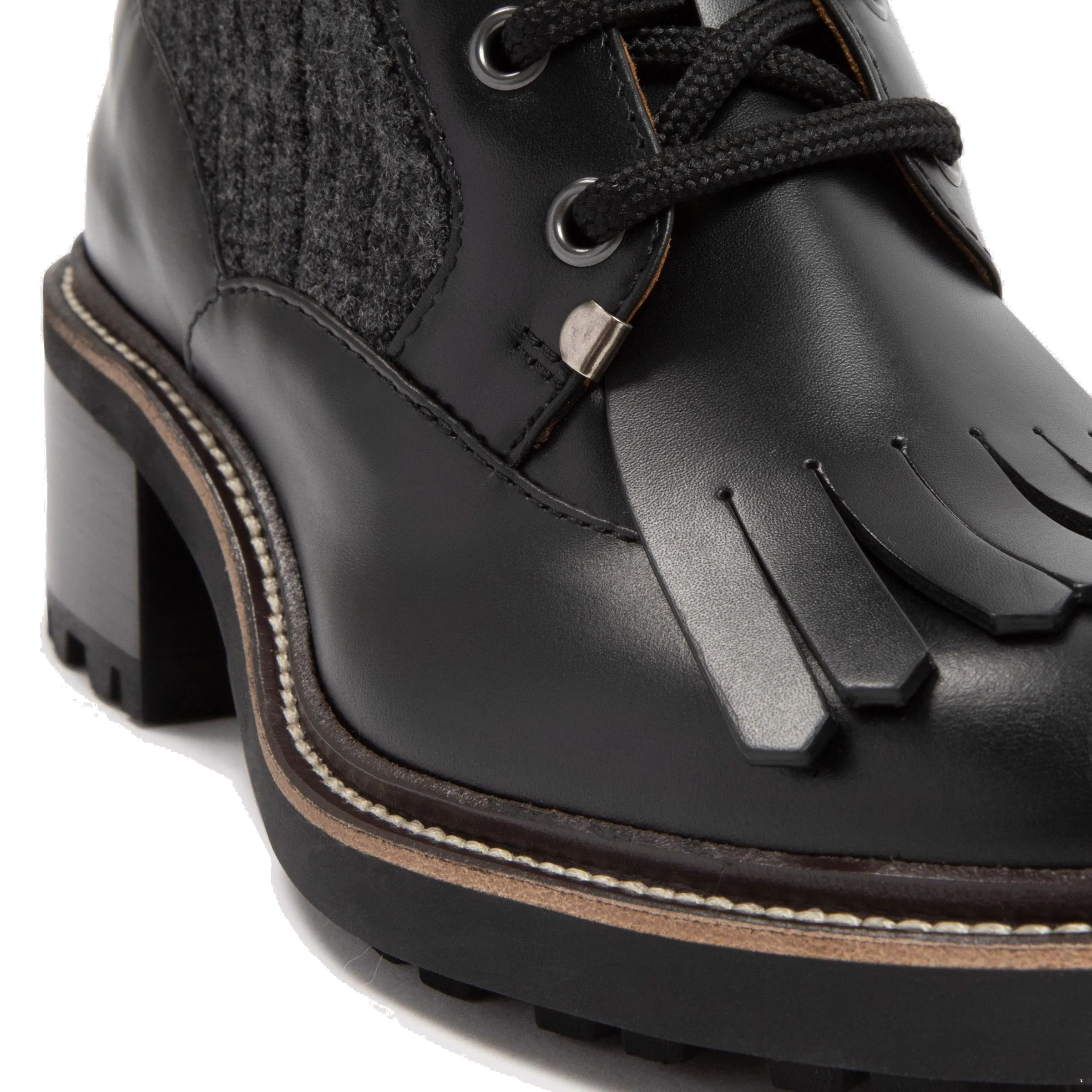 Chlo Panelled Lace-Up Ankle Boots