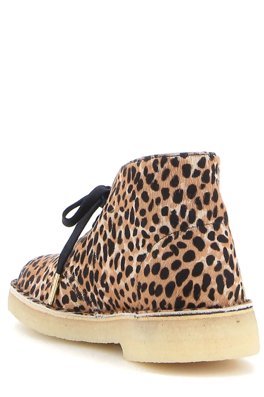 Clarks Leopard Printed Round Toe Desert Boots