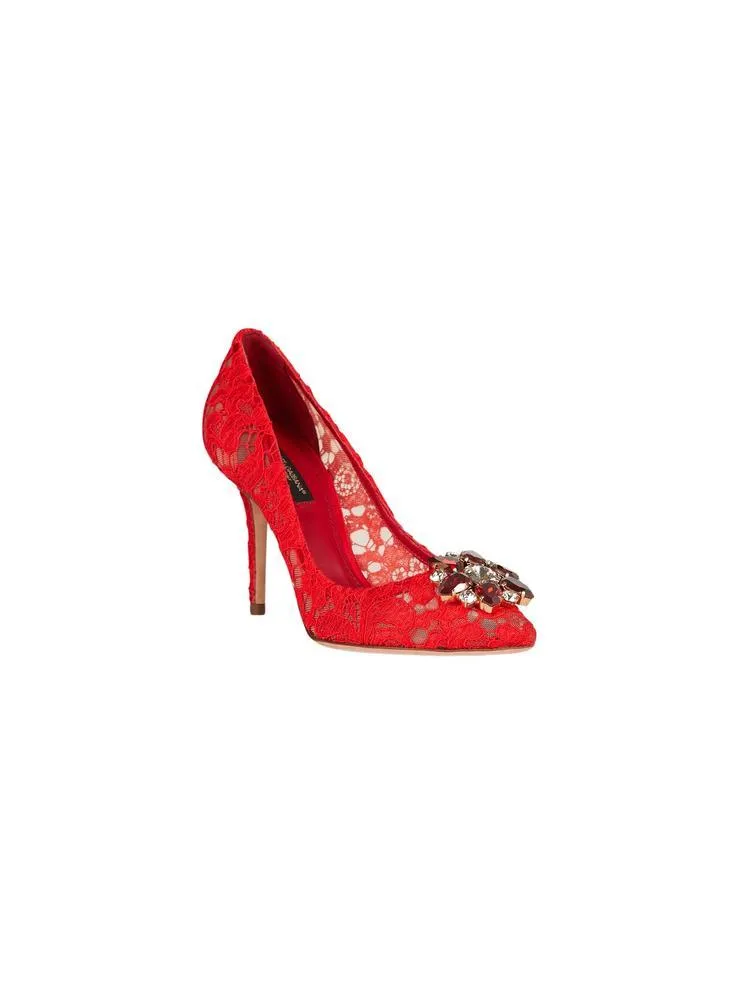 Dolce & Gabbana Bellucci Embellished Lace Stilettos