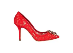 Dolce & Gabbana Bellucci Embellished Lace Stilettos