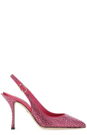 Dolce & Gabbana Crystal Embellished Slingback Pumps