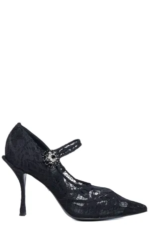 Dolce & Gabbana Jewelled Lace Pumps
