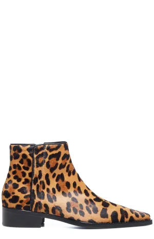 Dolce & Gabbana Leopard Pointed Toe Ankle Boots