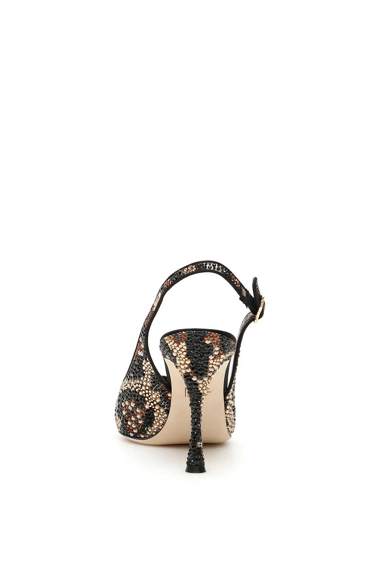 Dolce & Gabbana Leopard Print Embellished Slingback Pumps