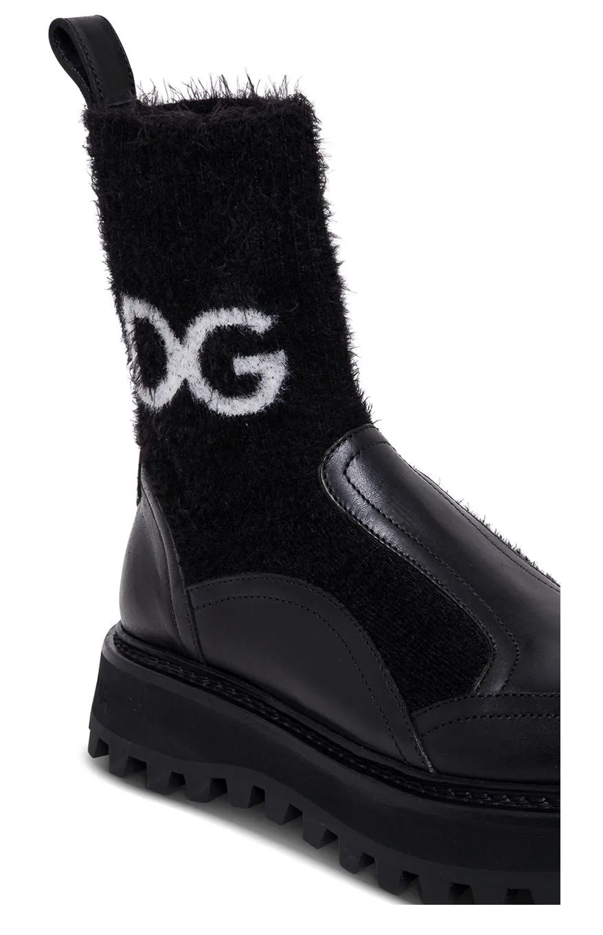 Dolce & Gabbana Logo Intarsia Ankle Boots