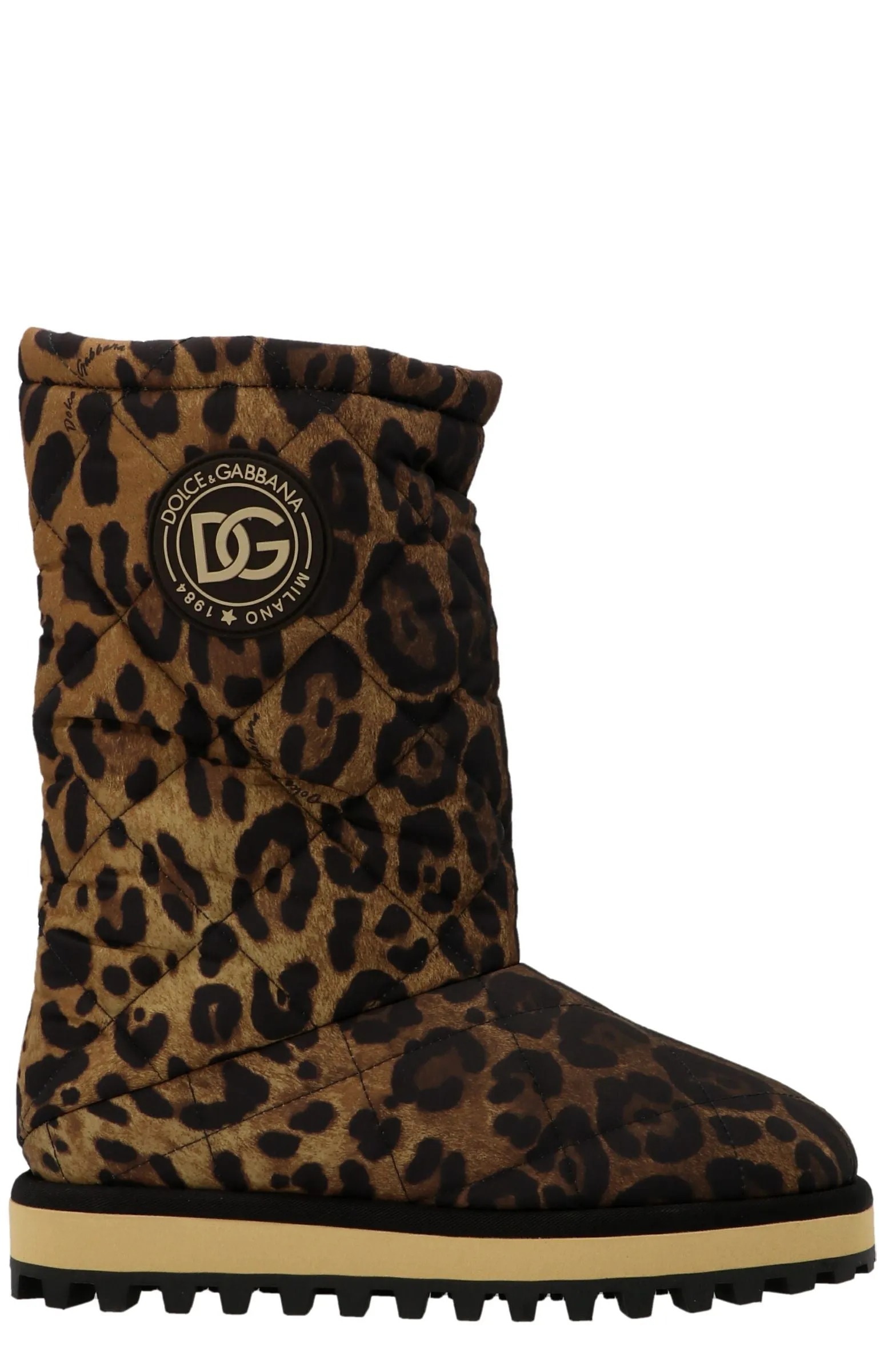 Dolce & Gabbana Logo Patch City Leopard-Printed Boots