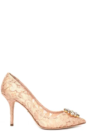 Dolce & Gabbana Taormina Lace Embellished Pumps