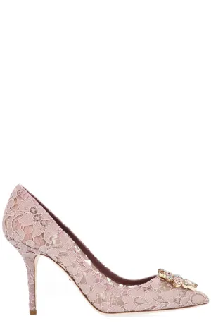 Dolce & Gabbana Taormina Lace Embellished Pumps