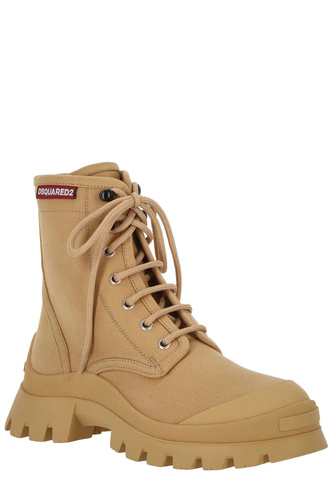 Dsquared2 Round-Toe Lace-Up Ankle Boots