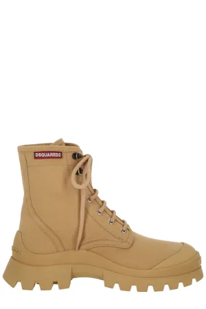 Dsquared2 Round-Toe Lace-Up Ankle Boots