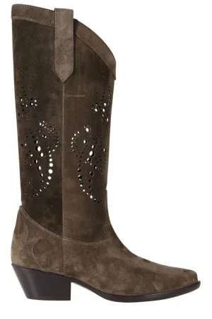 Etro Perforated Detail Cowboy Boots