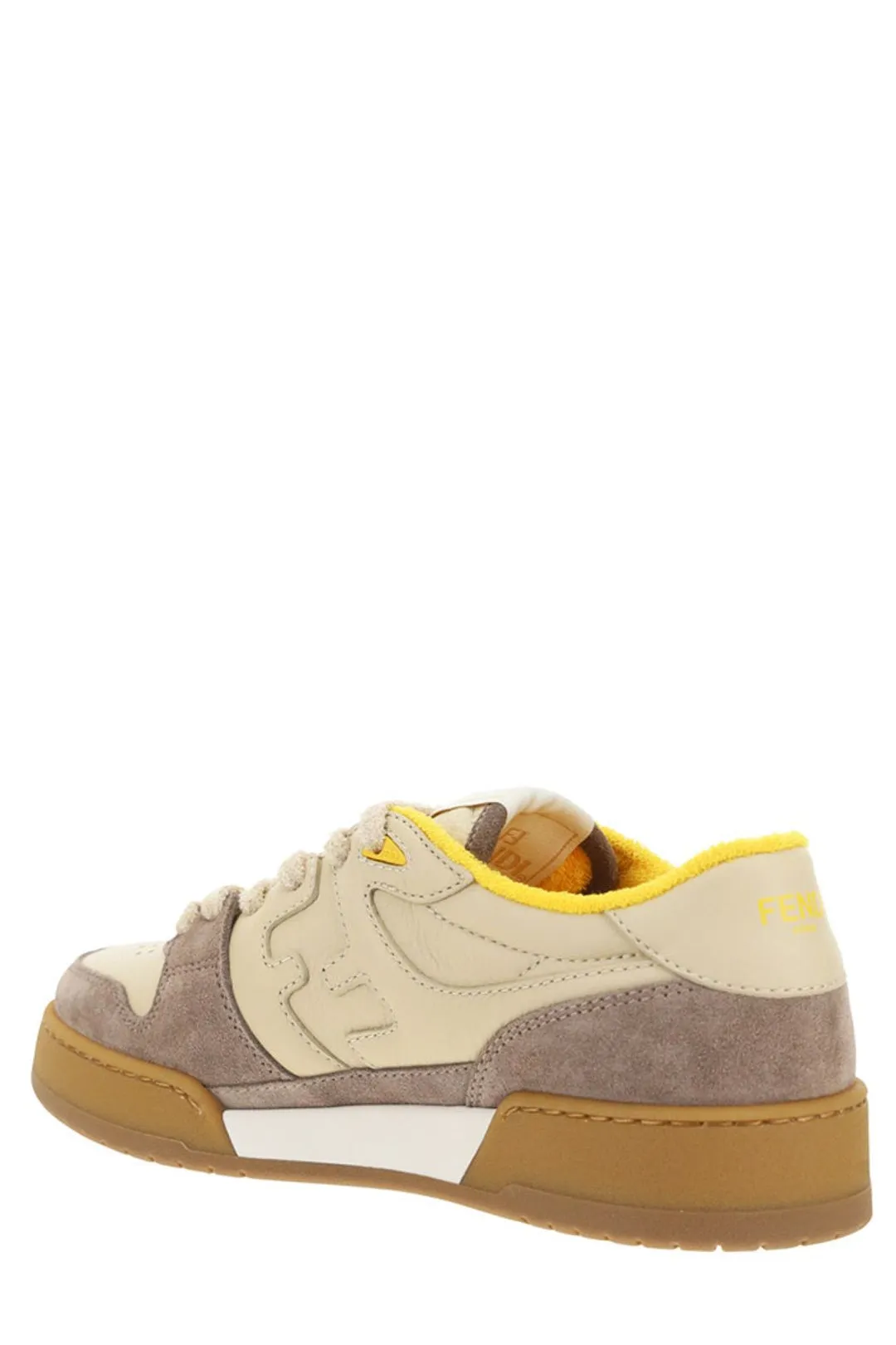 Fendi Round Toe Lace-Up Sneakers