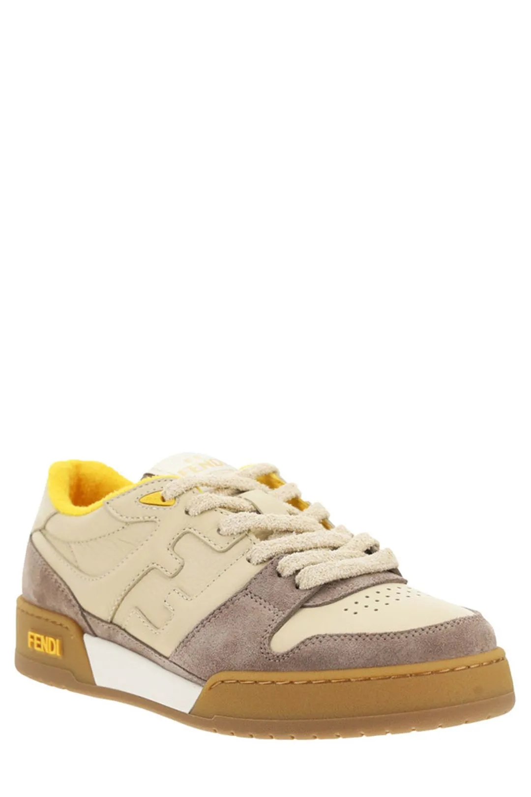 Fendi Round Toe Lace-Up Sneakers