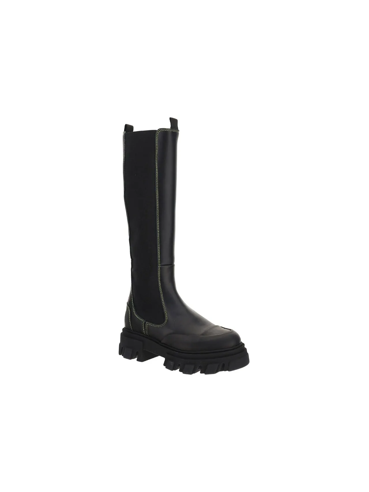 Ganni Contrast Stitching Knee High Boots