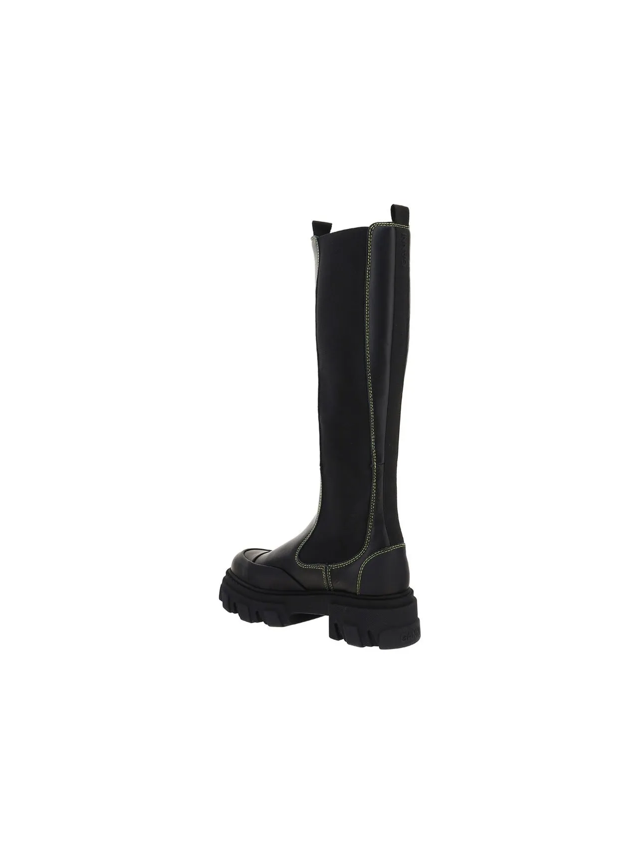 Ganni Contrast Stitching Knee High Boots