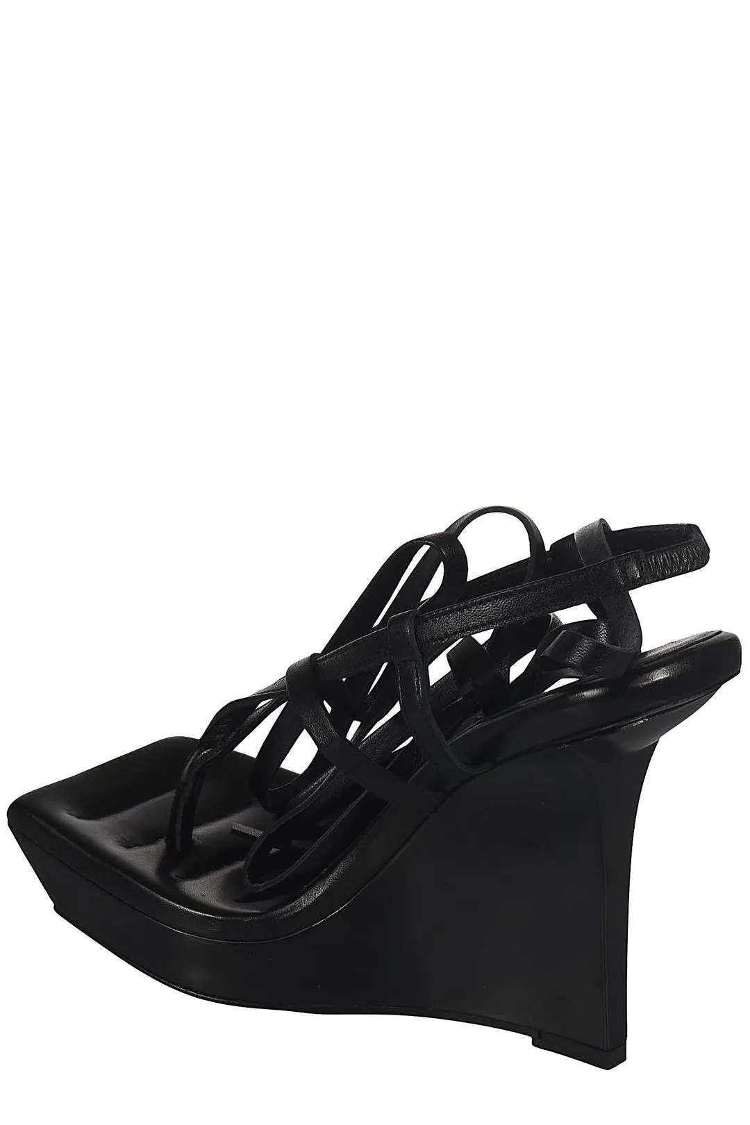 GIA BORGHINI Square Toe Wedge Sandals