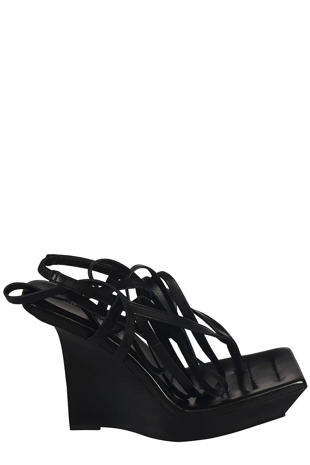 GIA BORGHINI Square Toe Wedge Sandals