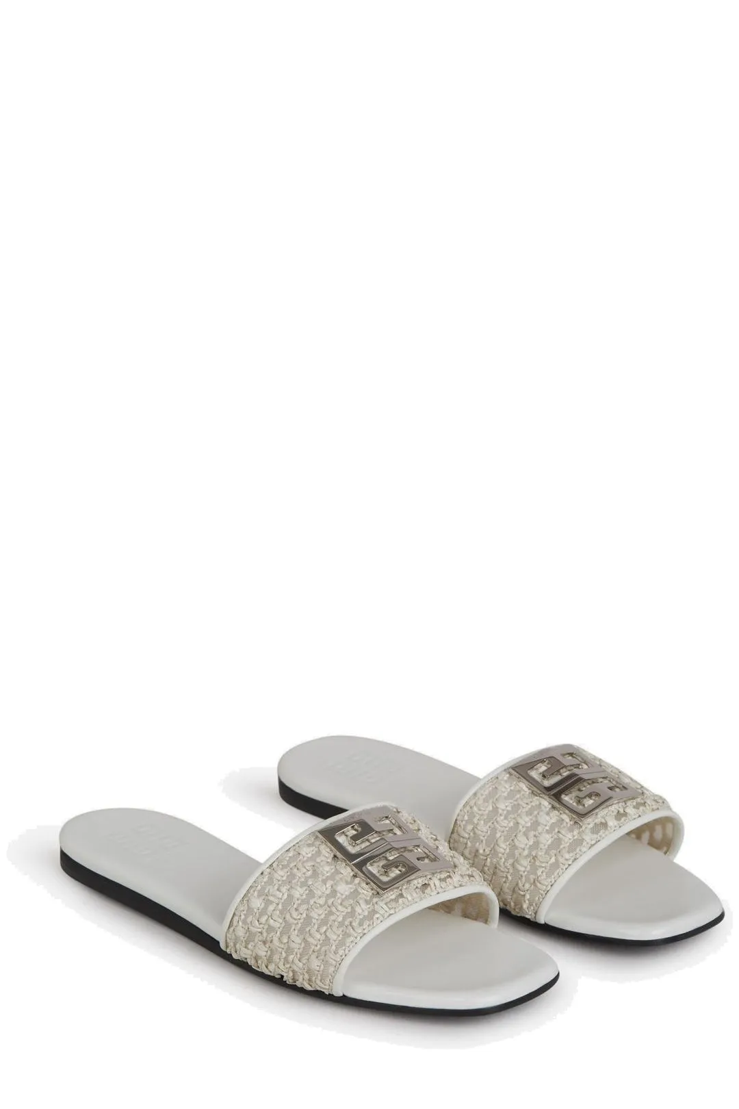 Givenchy Logo Plaque Open Toe Sandals