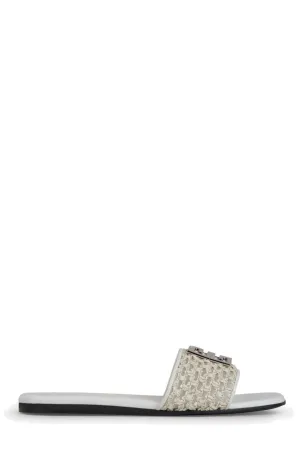 Givenchy Logo Plaque Open Toe Sandals