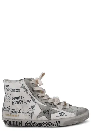 Golden Goose Deluxe Brand Graffiti Printed Lace-Up Sneakers